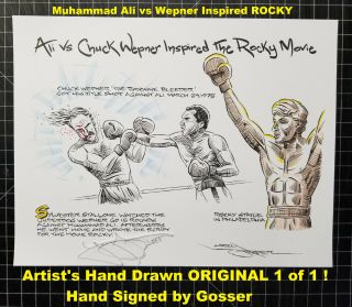 1of1 Ali Vs Chuck Wepner Bleeder Underdog Inspired Rocky Movie Art