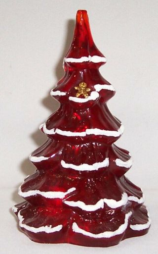 Fenton Ruby Red Glass Christmas 6 1/4 " Tree (gingerbread Man)