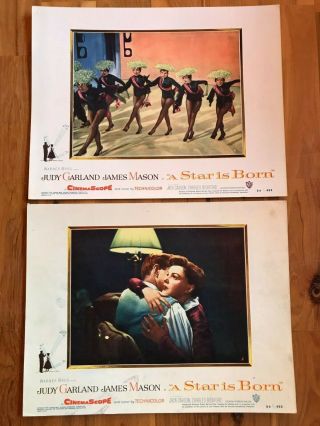 2 Lobby Cards 11x14: A Star Is Born (1954) Judy Garland,  James Mason