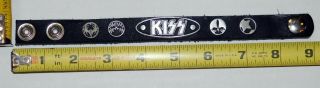 Kiss Band Logo Makeup Icons Pewter Leather 9 " Cuff Bracelet 1999 Psycho Circus