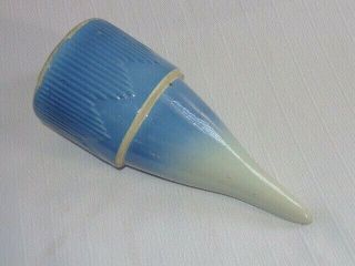 Antique Rare Blue And White Stoneware Salt Glaze Cemetary Funeral Vase