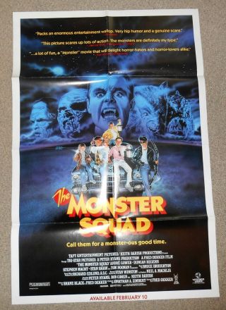 1987 Monster Squad Movie Poster,  Video Release