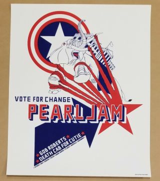 Pearl Jam Poster Vote For Change Tour 2004 Reading,  Toledo,  Grand Rapids