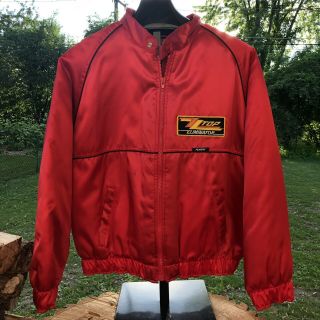 Vintage Zz Top 1983 Eliminator Tour Roadie Jacket Red Satin Coat Sz Xl