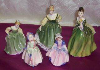 Royal Doulton England 5 Figurines Fair Lady Hn2193 & Fleur Hn2368,  3 Others