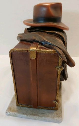 INDIANA JONES DIORAMA 2008 RESIN SUITCASE W/ STICKERS,  HAT,  JACKET FOR MOVIE DVD 2