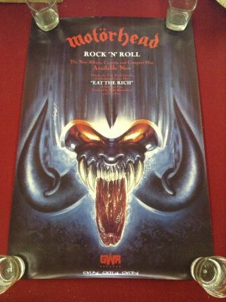 Motorhead Rock ‘n’ Roll Promo 1987 Poster Rare 20x30