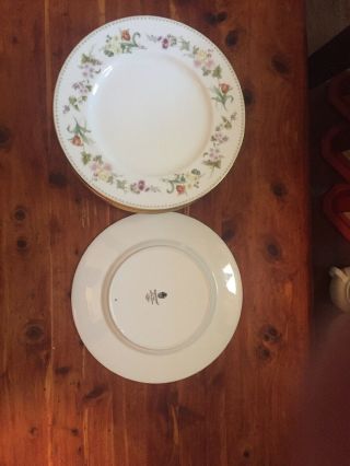 10 Wedgwood Mirabelle Dinner Plates Floral Design Bone China England 10.  75 "