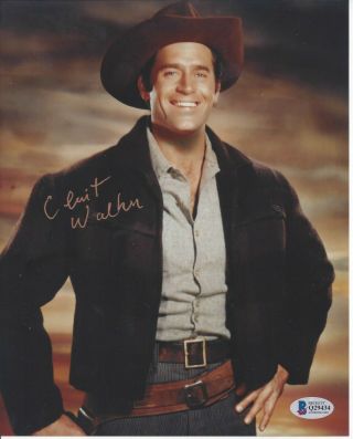 Clint Walker " Cheyenne " 8x10 Signed Photo Bas Q29434