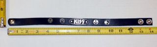 Kiss Band Logo Makeup Icons Pewter Leather 14 " Cuff Bracelet 1999 Psycho Circus