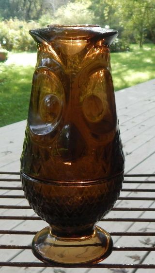 Viking Glass Brown Glass Owl Glimmer Fairy Lamp