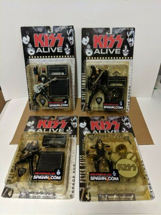 Mcfarlane Toys Kiss Alive 2000 Complete Set Of 4 Gene,  Paul,  Ace,  Peter