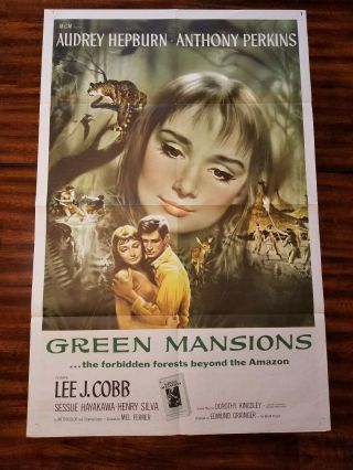 Green Mansions 1sh Movie Poster 1959 A.  Hepburn & A.  Perkins,  Nss 59 - 80