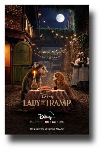 Lady And The Tramp Poster 11 " X17 " 2019 Animated Sitting Sameday Ship From Usa