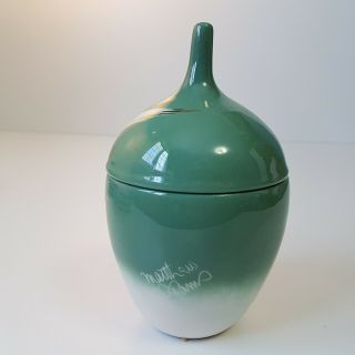 Matthew Adams Art Pottery Alaska Seal Covered Dish Bowl Green Unique Signed 019 4