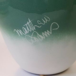 Matthew Adams Art Pottery Alaska Seal Covered Dish Bowl Green Unique Signed 019 5