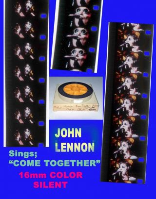 John Lennon Mad Sq Garden Come Together Color 16mm Silent Film On Lab Core
