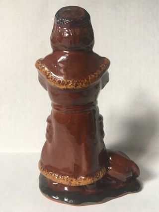 Ned Foltz Pottery Redware Santa and Lion Figurine Signed Dated 1996 Hard To Find 3