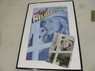 Framed Melissa Etheridge Lucky Concert Poster,  Signed Black & White Photo Auto