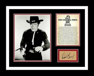 Have Gun Will Travel Richard Boone Auto Cut & 11x14 Photo Display U Frame It