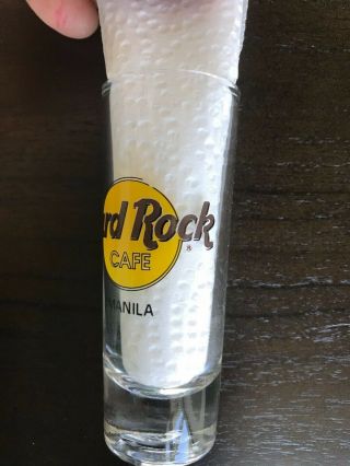 Hard Rock Cafe MANILA shot glass.  RARE From old cafe 2
