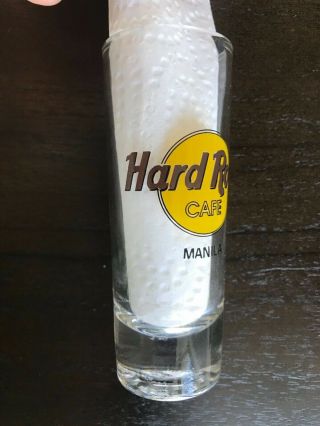 Hard Rock Cafe MANILA shot glass.  RARE From old cafe 3