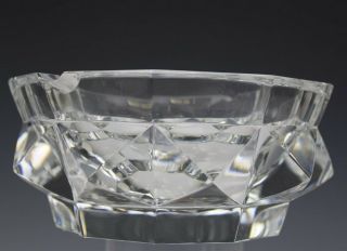 Large Heavy Signed Baccarat French Art Glass Crystal Pyramid Cigar Ashtray Sms