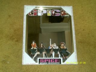 Spice Girls Mirror - - Made In Hong Kong - - 1997,  11 " X 14 " Gold Frame,  W/box (vg, )