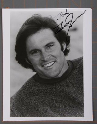 Bruce Jenner Singed Inscribed / Paul Black & White Photo 8 X 10 - 100 Authentic