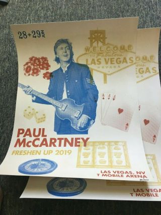 1 Paul Mccartney Las Vegas Tour Concert Poster Freshen Up 6/28/29 Limited