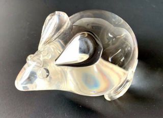 Rare Steuben Crystal Glass Lloyd Atkins Mouse Figurine Paperweight 7