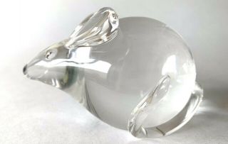 Rare Steuben Crystal Glass Lloyd Atkins Mouse Figurine Paperweight 8