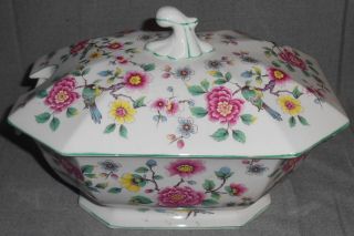 James Kent Old Foley - Chinese Rose Pattern Tureen W/lid Made In England