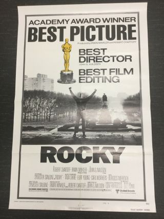 1977 “rocky I” Movie Poster - Boxing - Measures 41 Inches X 27 Inches
