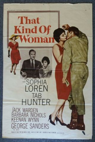 That Kind Of Woman - 1959 Folded One Sheet​ Movie Poster Sophia Loren