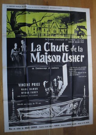 Fall Of The House Vincent Price Horror French Movie Poster 63 " X47 " 