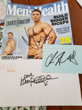 Rare Home And Away Autographs Chris Hemsworth,  Kate Ritchie,  Lincoln Lewis.