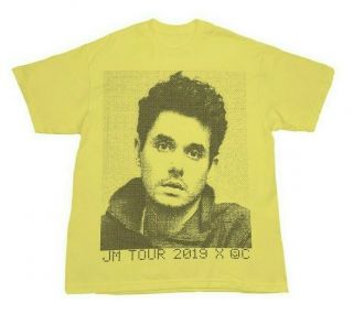 John Mayer Online Ceramics 2019 Tour T - Shirt - Yellow With Face (s) | Official