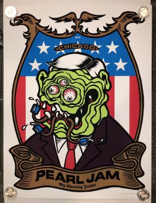 Pearl Jam Concert Poster Chicago,  Illinois Ames Bros Se My Morning Jacket