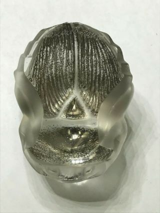 Vintage Rare Lalique Crystal Scarab Beetle Paperweight Figurine SILVER FROSTED 5