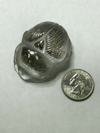 Vintage Rare Lalique Crystal Scarab Beetle Paperweight Figurine SILVER FROSTED 7