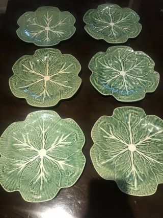 6 Bordallo Pinheiro Cabbage Green 10 5/8” Dinner Plates