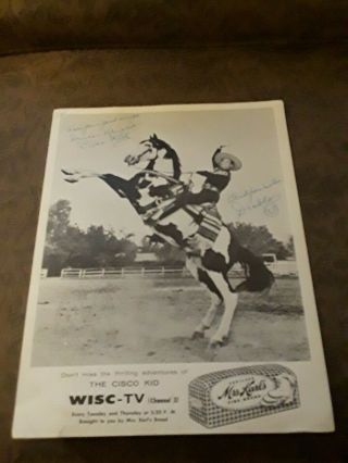 The Cisco Kid Mrs.  Karls Bread Giveaway Photo 8&10 Wisc - Tv Channel Promotional