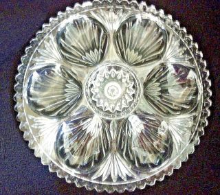 Very Rare Antique French Oyster Plate In Crystal Glass Baccarat Rich Chiseled
