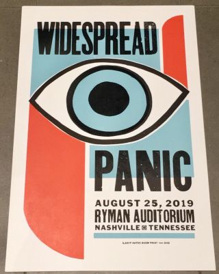 Widespread Panic 8/25/19 Ryman Auditorium Hatch Show Print Poster (night 3 Of 3)