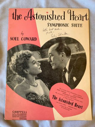 Celia Johnson Autographs " Astonished Heart " 1950 Sheet Music Sid Skolsky Estate