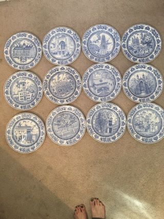 Full Set Of 12 Wedgewood Yale College 1931 Commemorative Plates. 2