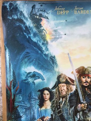 PIRATES OF THE CARIBBEAN DEAD MEN TELL NO TALES MOVIE POSTER DS RARE ORIG 27x40 3