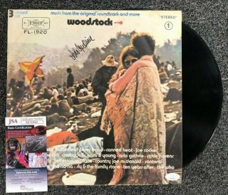 Arlo Guthrie Signed Autograph " Woodstock " Album Lp Jsa