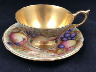 Aynsley Orchard Gold Signed D.  Jones Cup & Saucer